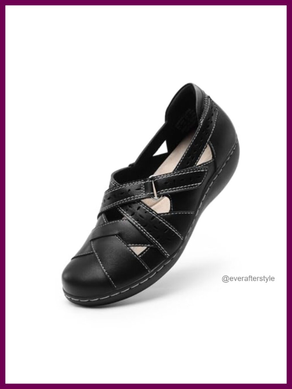 Women's Sustainable PU Mary Jane Loafer Sandals Memory Foam Arch Support